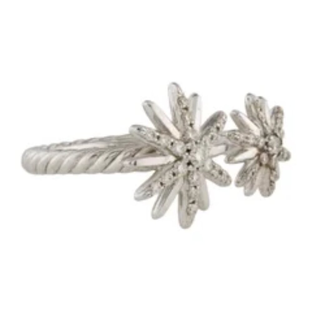 David Yurman Diamond Starburst Bypass Ring - Size 7 (Excellent Condition)